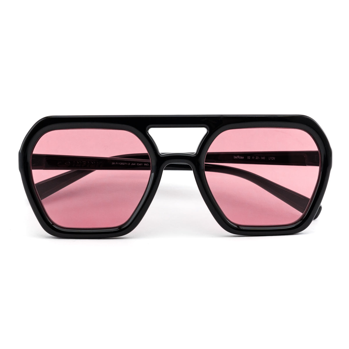 Óculos de Sol Lyon - Preto Brilhante - Lente Rosa