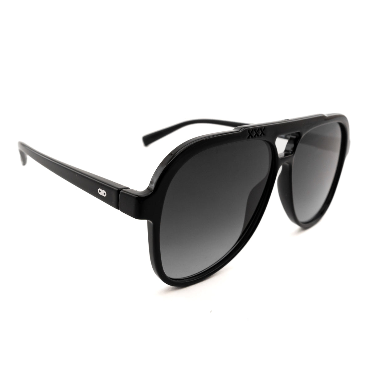 Óculos de sol triple Xxx - Preto Brilhante - lente degradada cinza