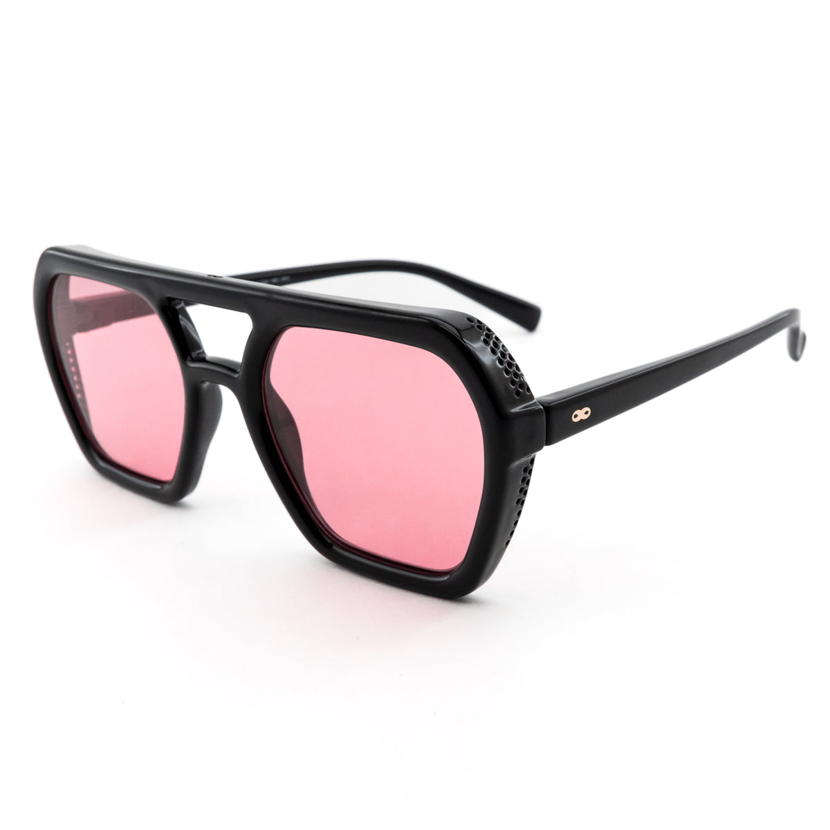 Óculos de Sol Lyon - Preto Brilhante - Lente Rosa