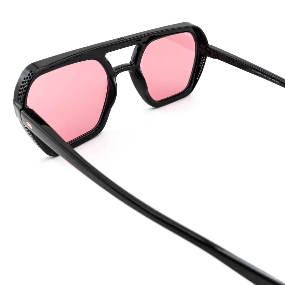Óculos de Sol Lyon - Preto Brilhante - Lente Rosa