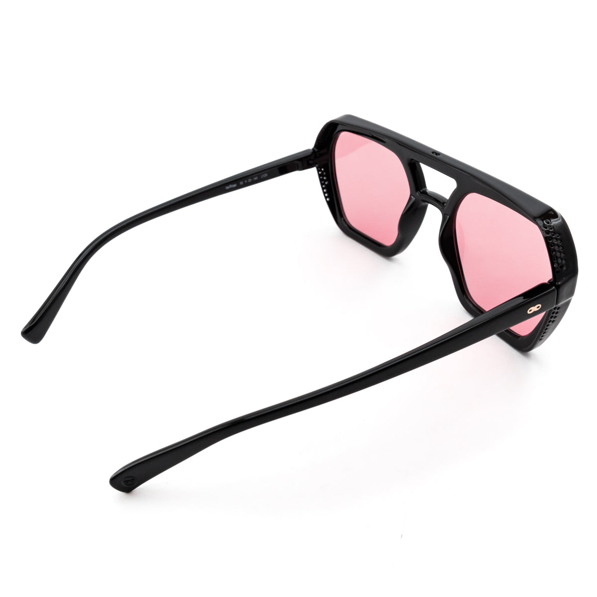 Óculos de Sol Lyon - Preto Brilhante - Lente Rosa