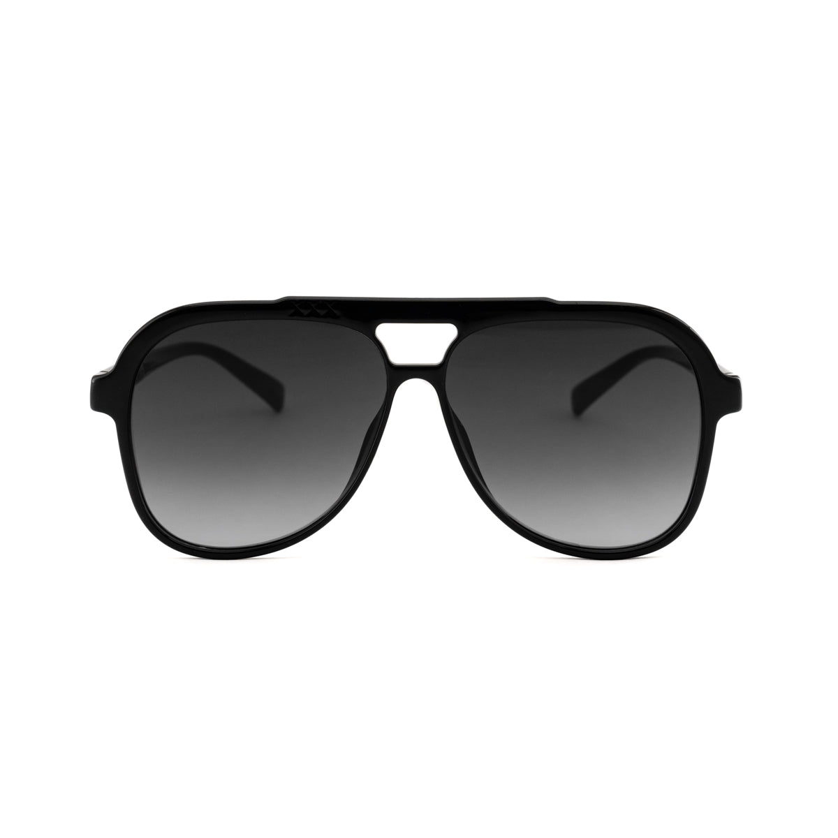 Óculos de sol triple Xxx - Preto Brilhante - lente degradada cinza