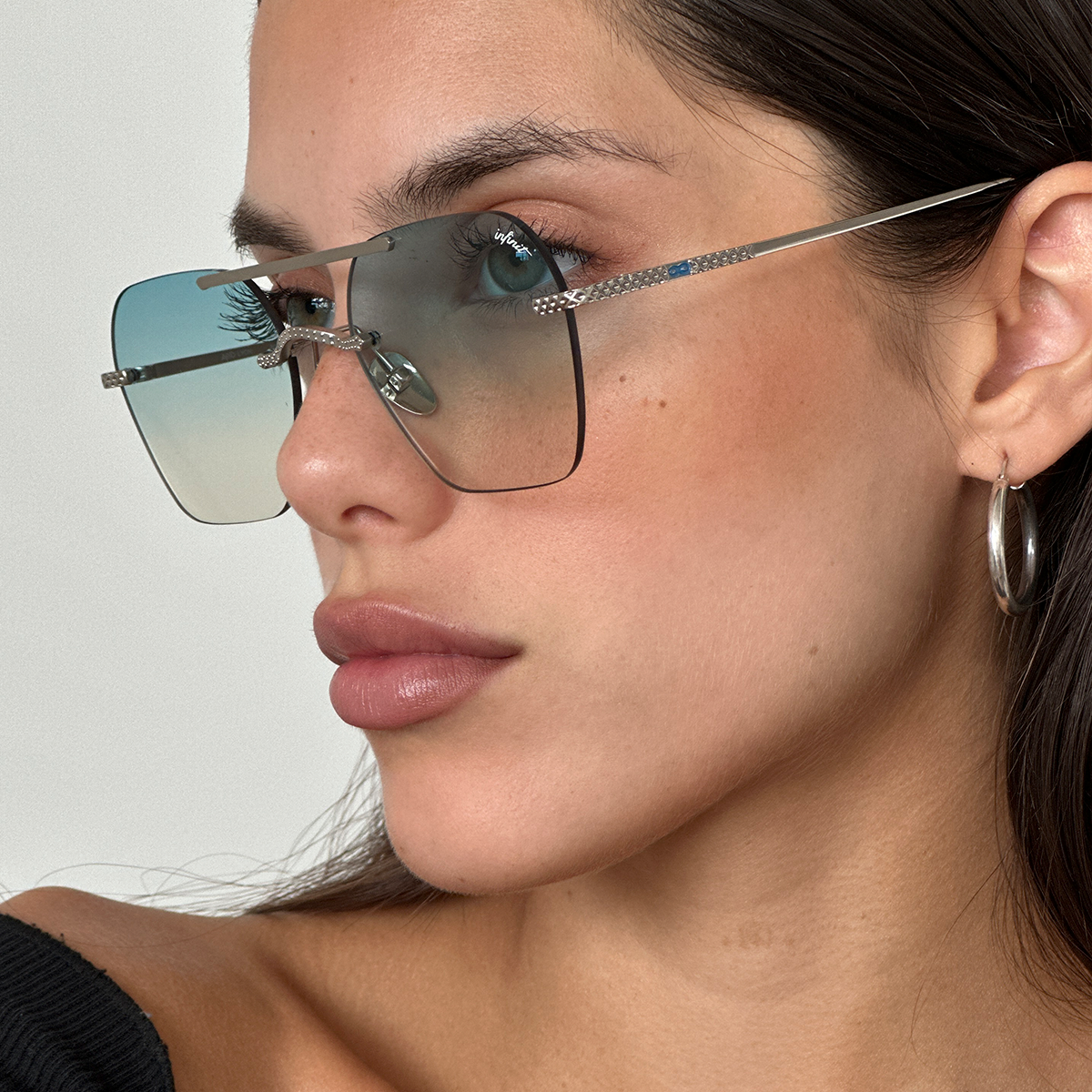 Óculos de sol Aero Lyon Metal Premium Series - Prata - Lente degradada Sky