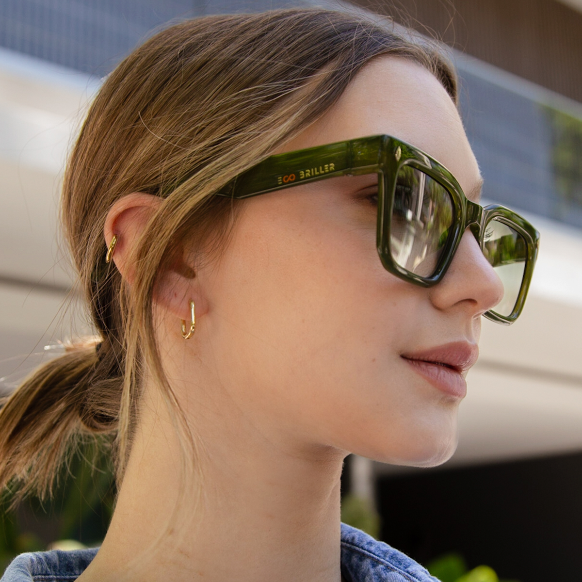 ÓCULOS DE SOL Jacobs Eco Briller - Verde Olive - Lente degradada verde