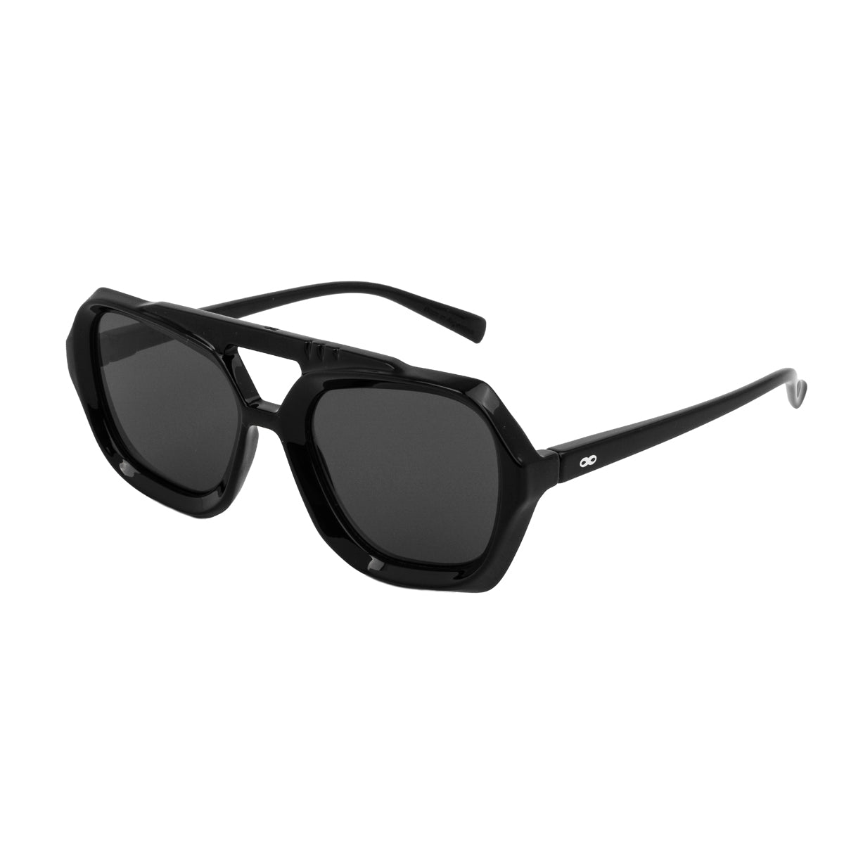 ÓCULOS DE SOL Tiger - Preto Brilhante - Lente Polarizada Cinza