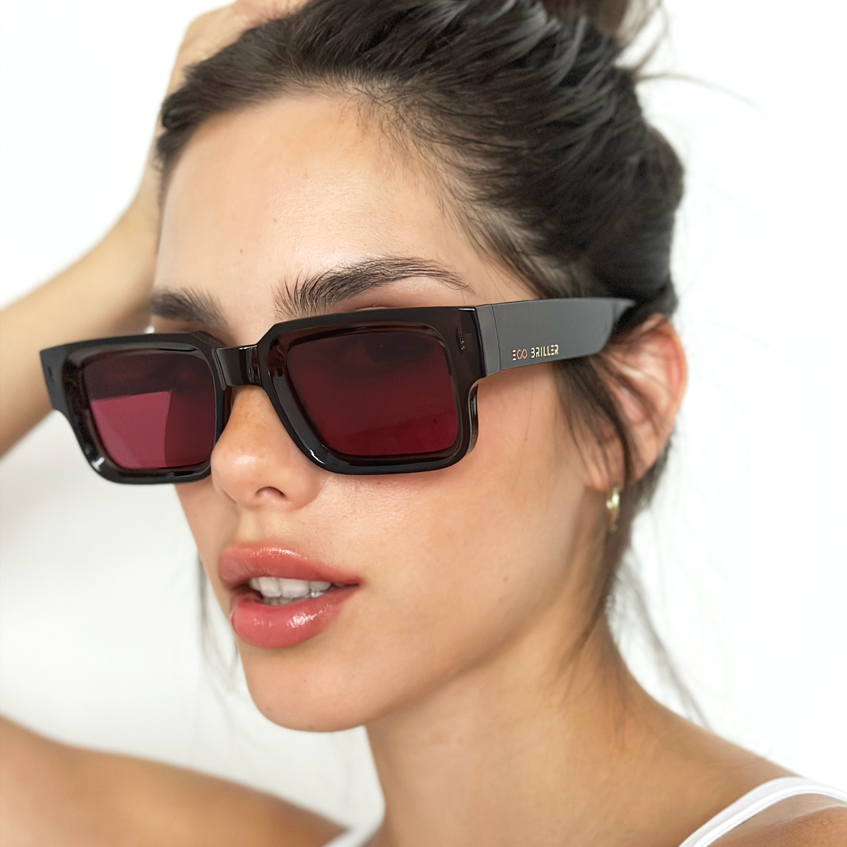 Óculos de sol Exclamation - DK cinza - Vermelho retrô eco sustentável