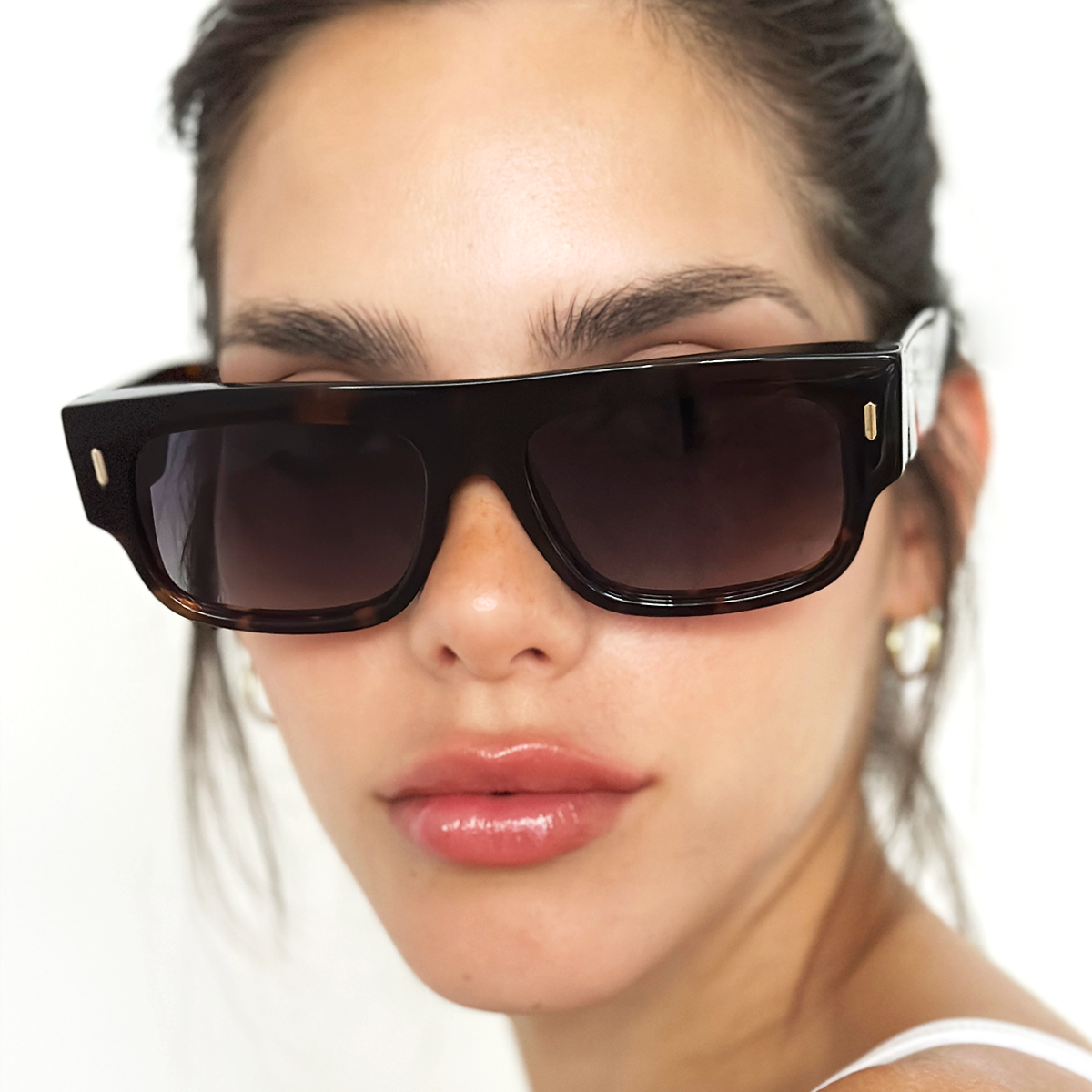 Óculos de sol Glasgow Eco Briller - Tartaruga - Lente degradada de fumaça