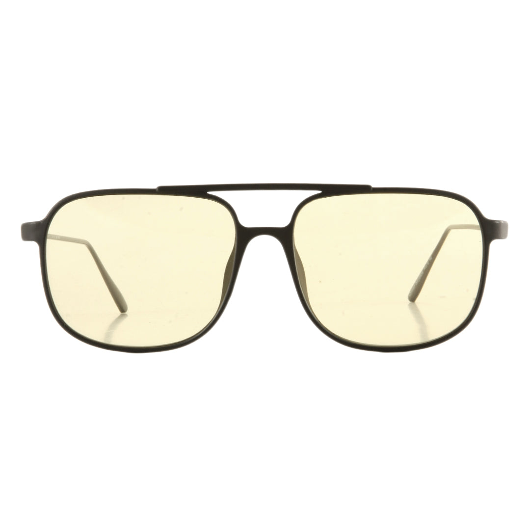 Óculos de sol Caravan - Metal Preto Fosco - Lente Amarela