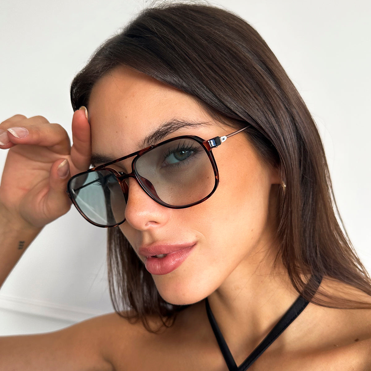 Óculos de sol Caravan - Metal Tartaruga - Lente Gradiente Verde