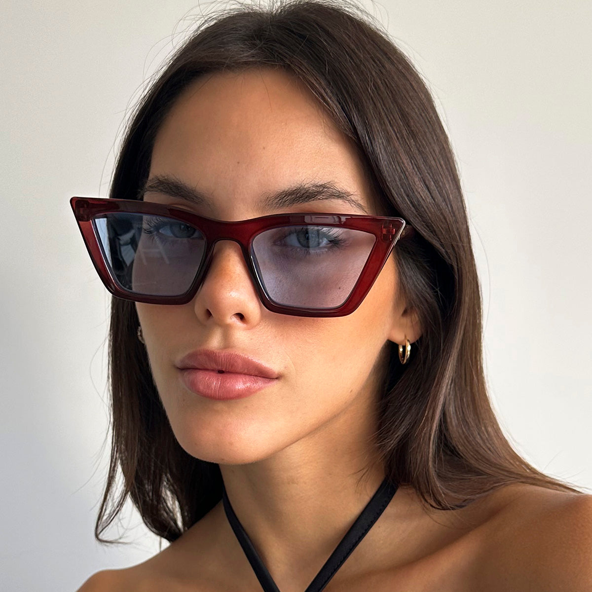 Óculos de Sol Frida - Chocolate - Lente Azul Claro