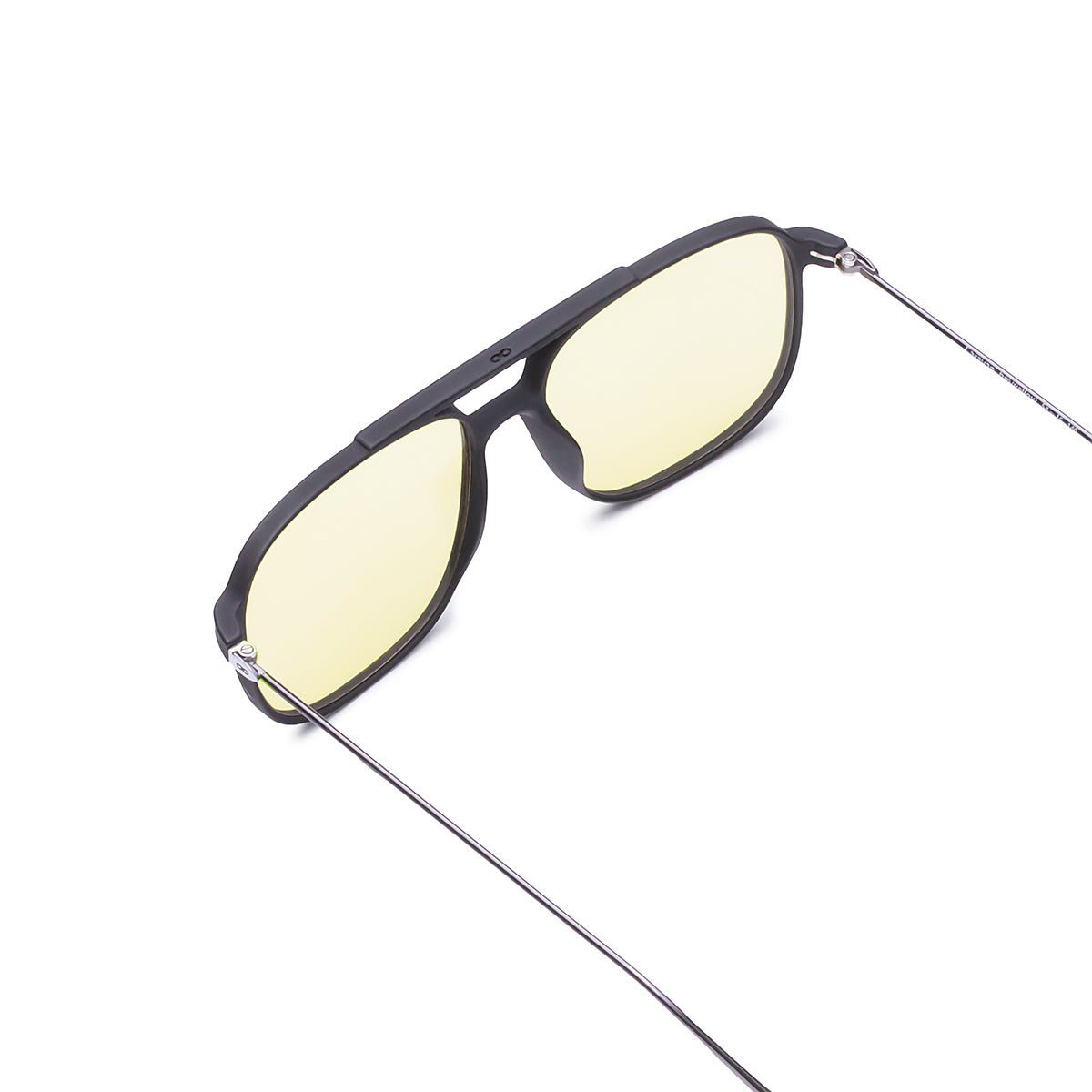 Óculos de sol Caravan - Metal Preto Fosco - Lente Amarela