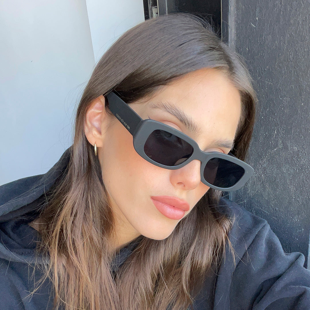 Óculos de sol New York - Preto Fosco - Lente cinza