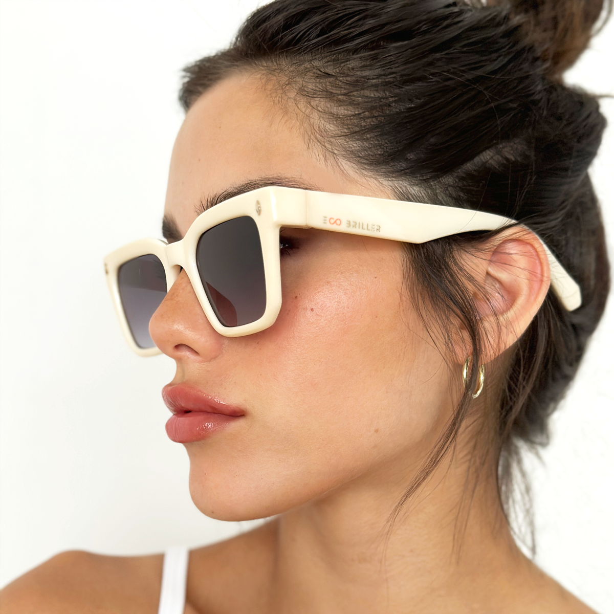 ÓCULOS DE SOL Jacobs Eco Briller - Bone - Lente degradada de fumaça