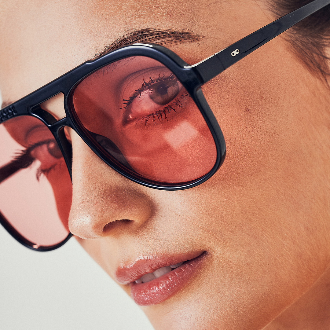 ÓCULOS DE SOL Triple XXX - Preto Brilhante - Lente Rosa