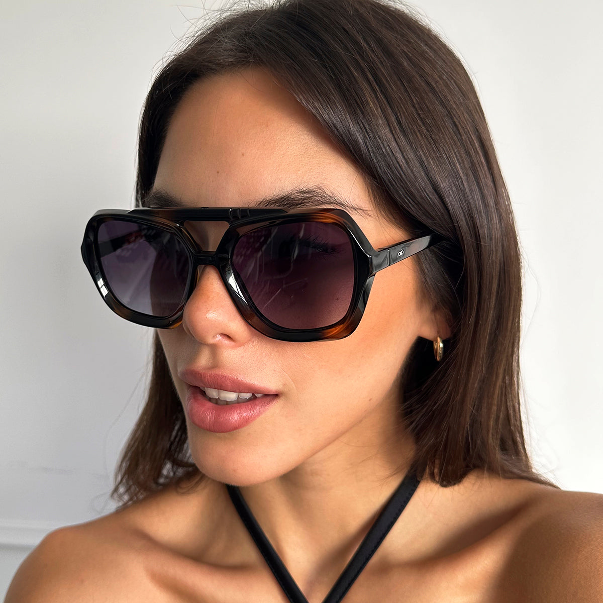 ÓCULOS DE SOL TIGER - Tartaruga - Lente Gradiente Cinza