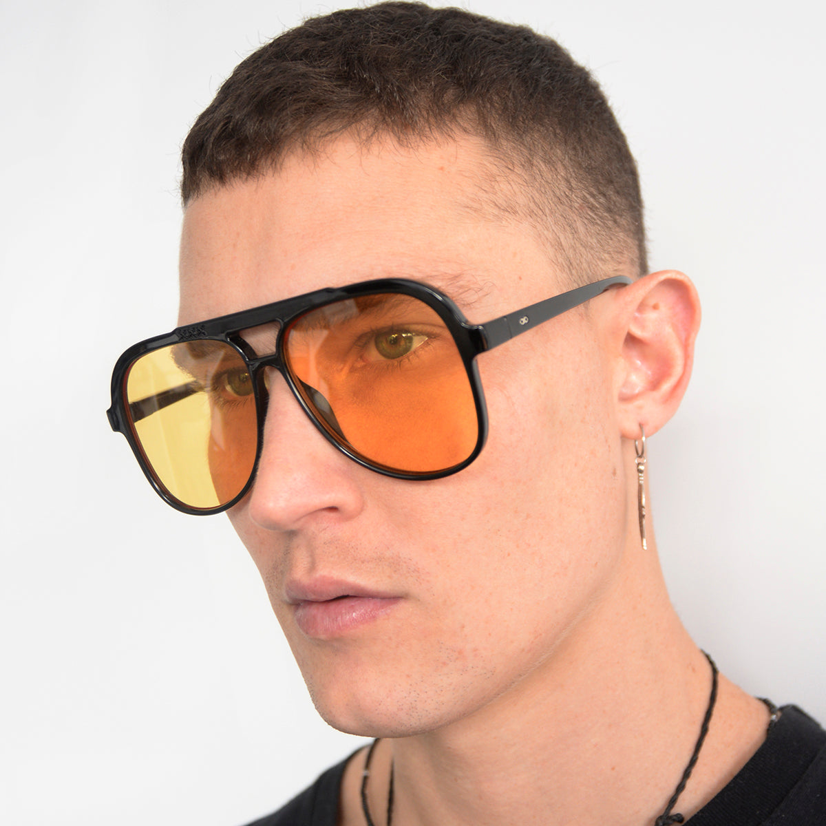 ÓCULOS DE SOL Triple XXX - Preto Brilhante - Lente Amarela