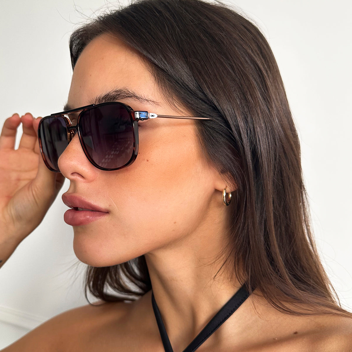 Óculos de sol Caravan - Metal Tortoise - Lente Gradiente Cinza