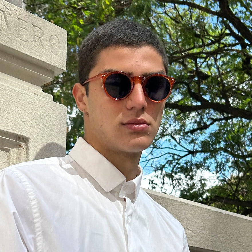 Óculos de sol Holbox - Cristal Caramelo - Lente Azul