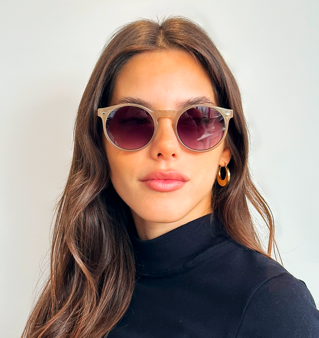 Óculos de sol Tulum - MARROM leitoso - Lente degradada cinza