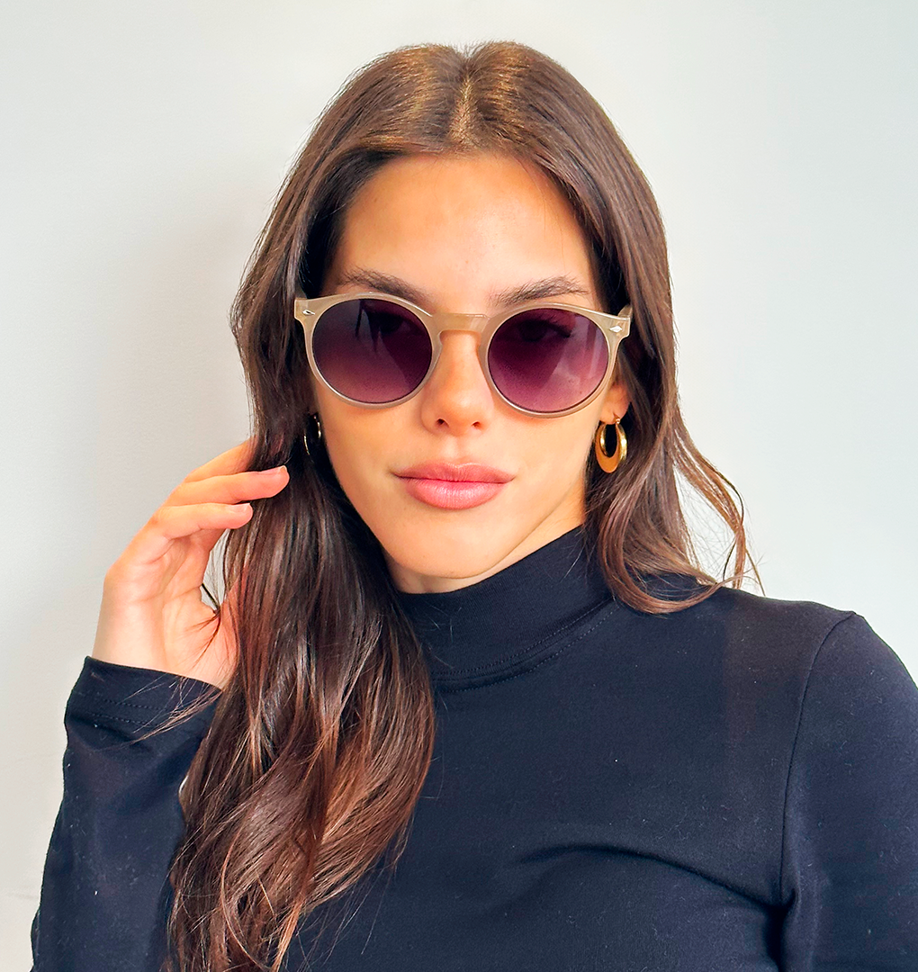 Óculos de sol Tulum - MARROM leitoso - Lente degradada cinza