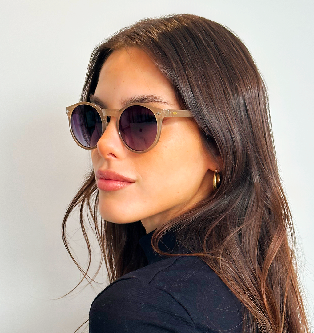 Óculos de sol Tulum - MARROM leitoso - Lente degradada cinza