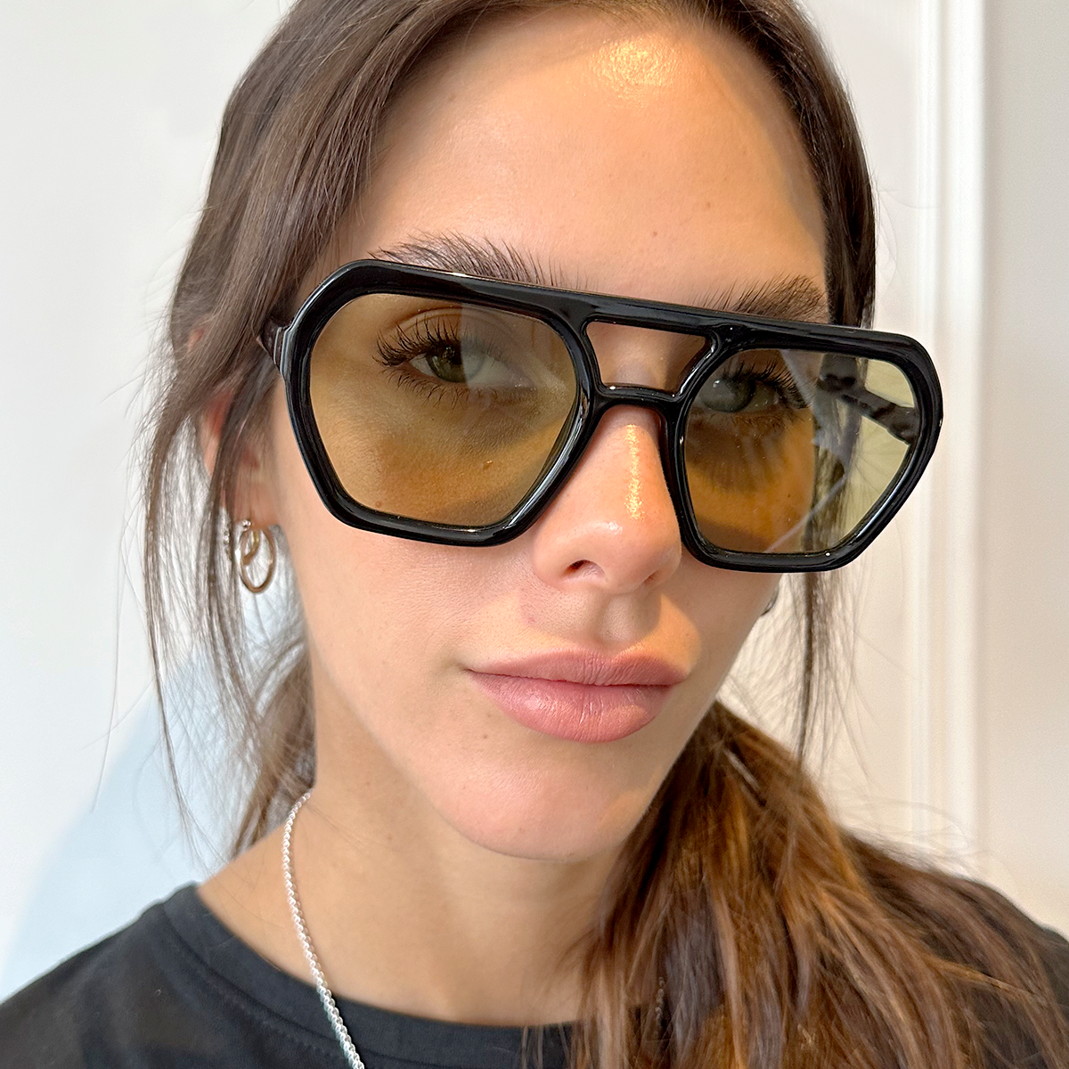 Óculos de Sol Lyon - Preto Brilhante - Lente Verde