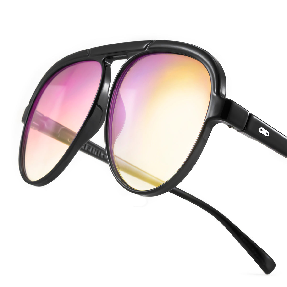 Óculos de Sol Paris - Preto Brilhante - Lente Candy Espelhada Suave