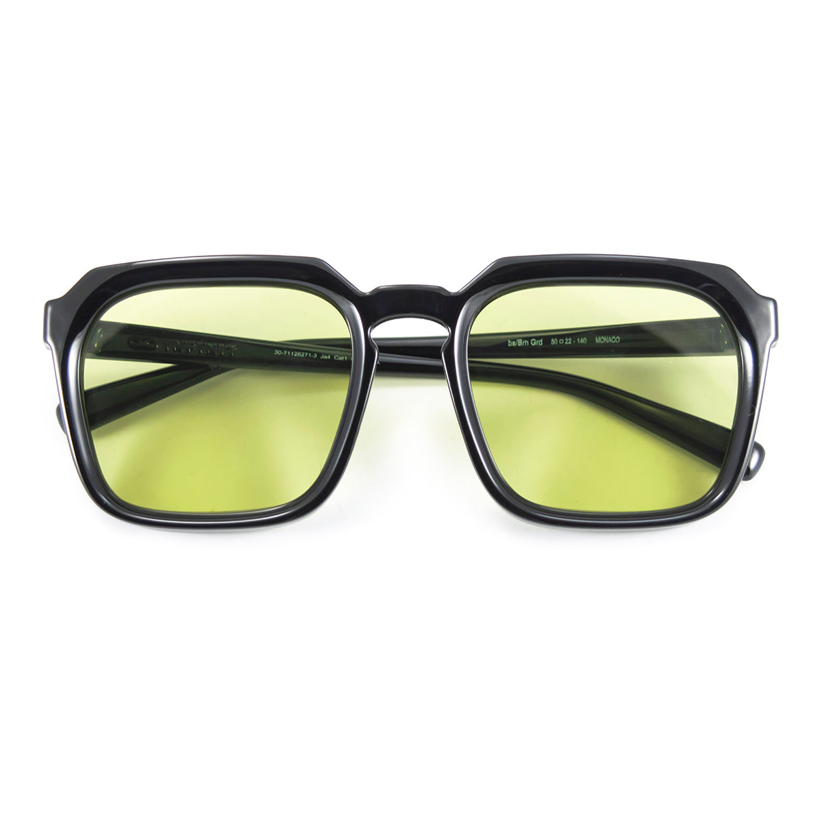 Óculos de sol Monaco - Preto brilhante - Lente verde