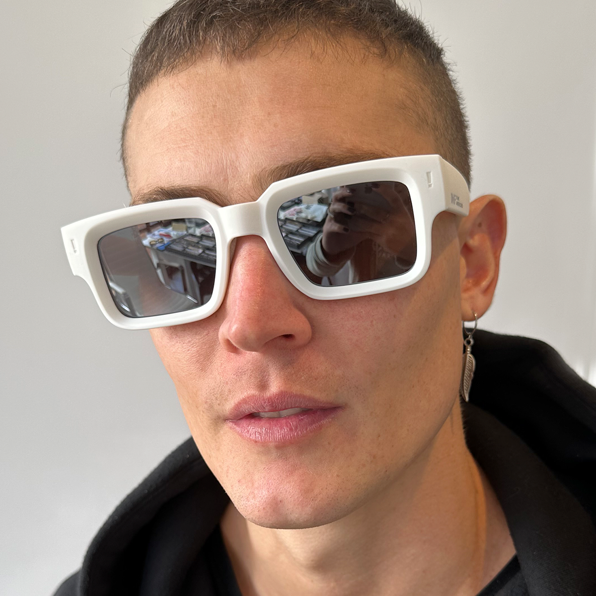 Óculos de sol Exclamation - Branco Mate - Lente Espelho Fumado