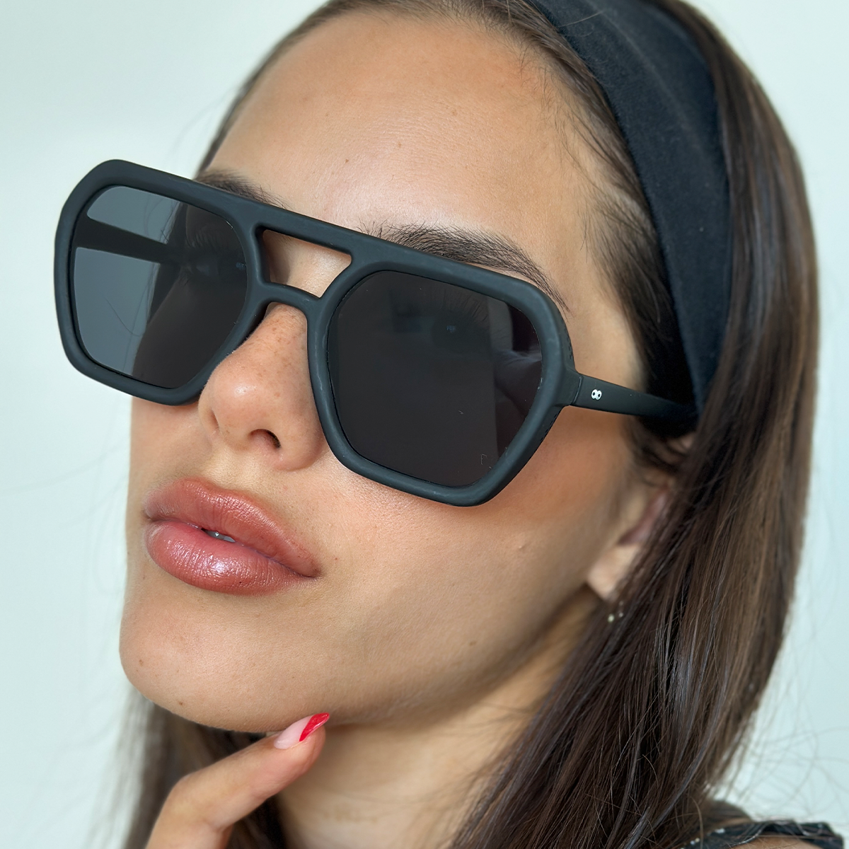 ÓCULOS DE SOL Lyon - Preto Fosco - Lente Cinza