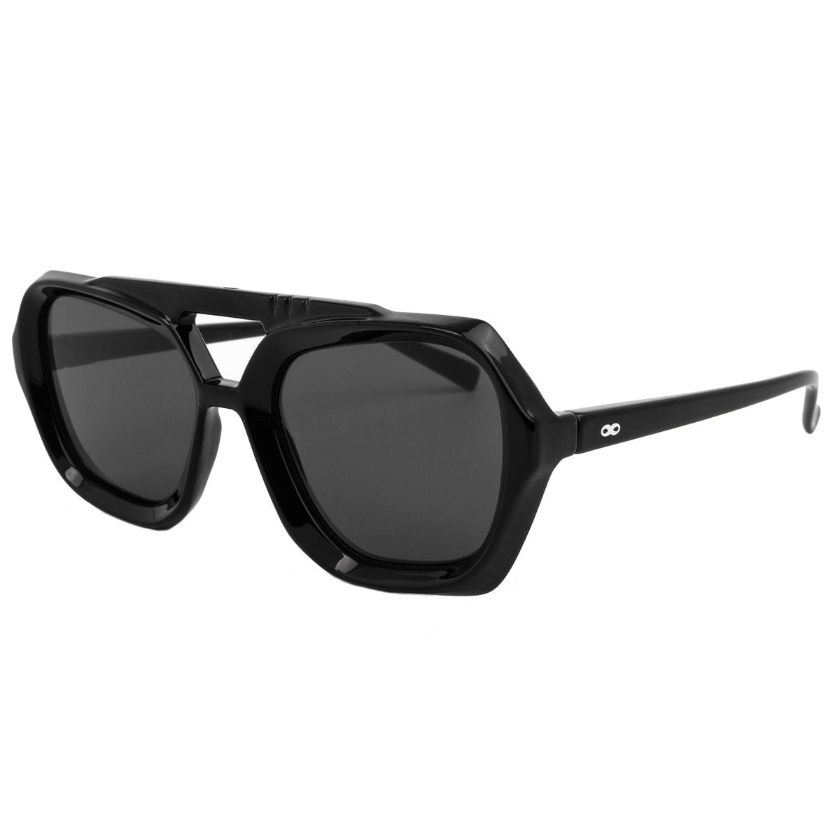 ÓCULOS DE SOL Tiger - Preto Brilhante - Lente Polarizada Cinza