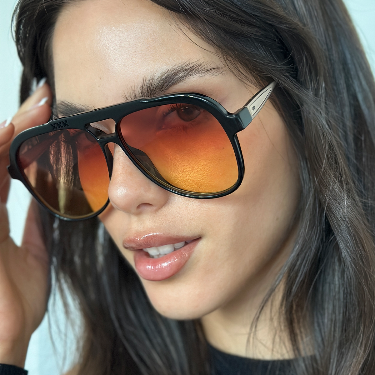 Óculos de sol Triple Xxx - Special Metal Edition - preto brilhante - Lente Sunset