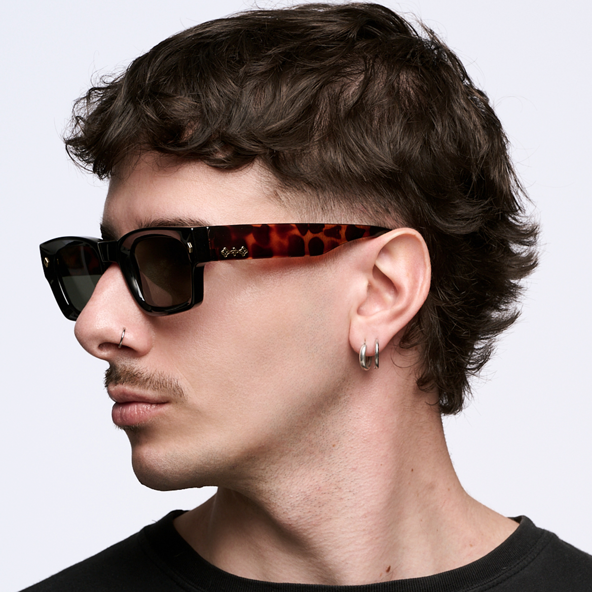 ÓCULOS DE SOL Admiration - Preto Brilhante Havana - Lente Verde