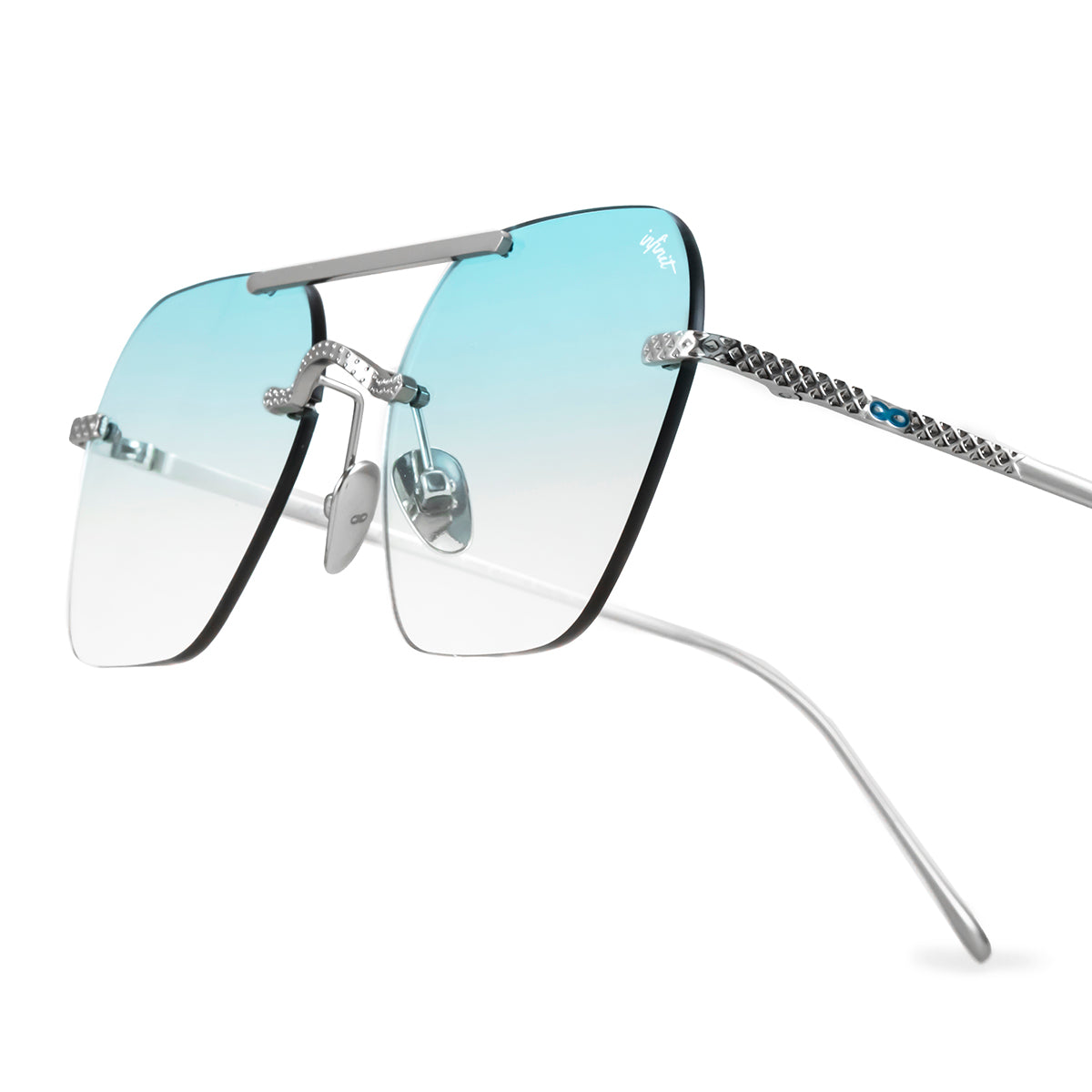 Óculos de sol Aero Lyon Metal Premium Series - Prata - Lente degradada Sky