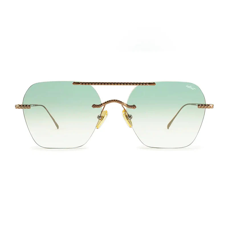 Óculos de sol Aero Lyon Metal Premium Series - Chocolate - Lente degradada verde