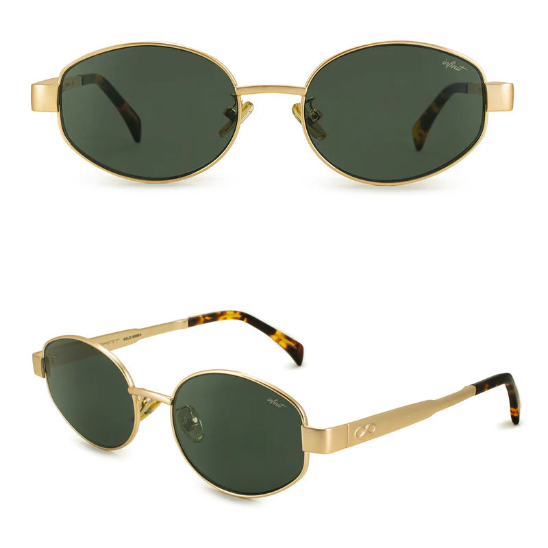 Óculos de Sol Alaska - Ouro - Lente Verde