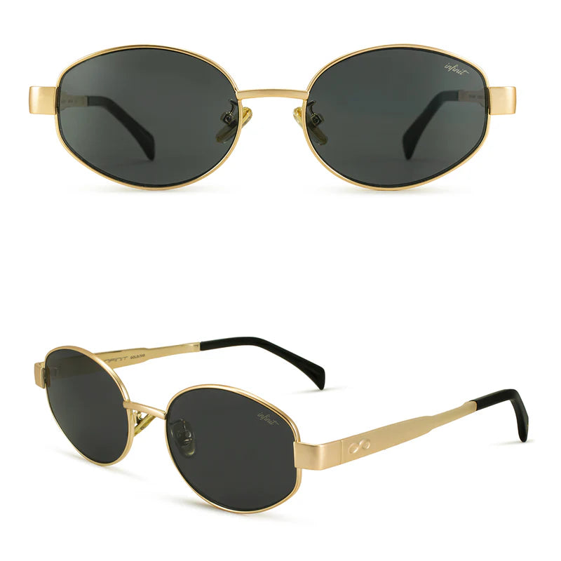 Óculos de sol Alaska - Ouro - Lente cinza