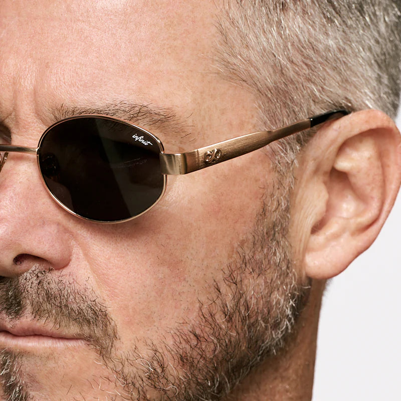 Óculos de sol Alaska - Ouro - Lente cinza