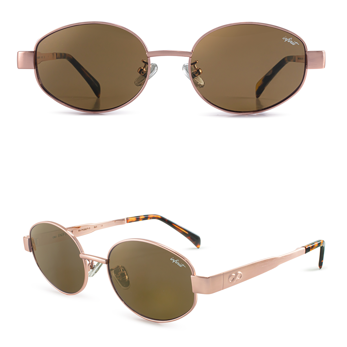 ÓCULOS DE SOL Alaska - Dourado Rosa - Lente Marrom