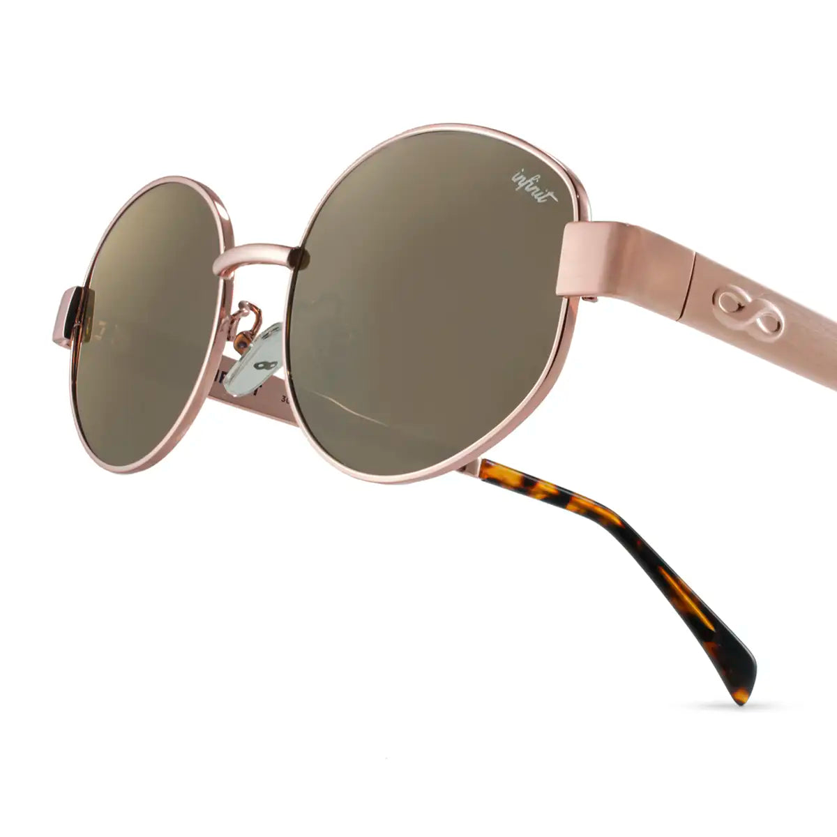 ÓCULOS DE SOL Alaska - Dourado Rosa - Lente Marrom