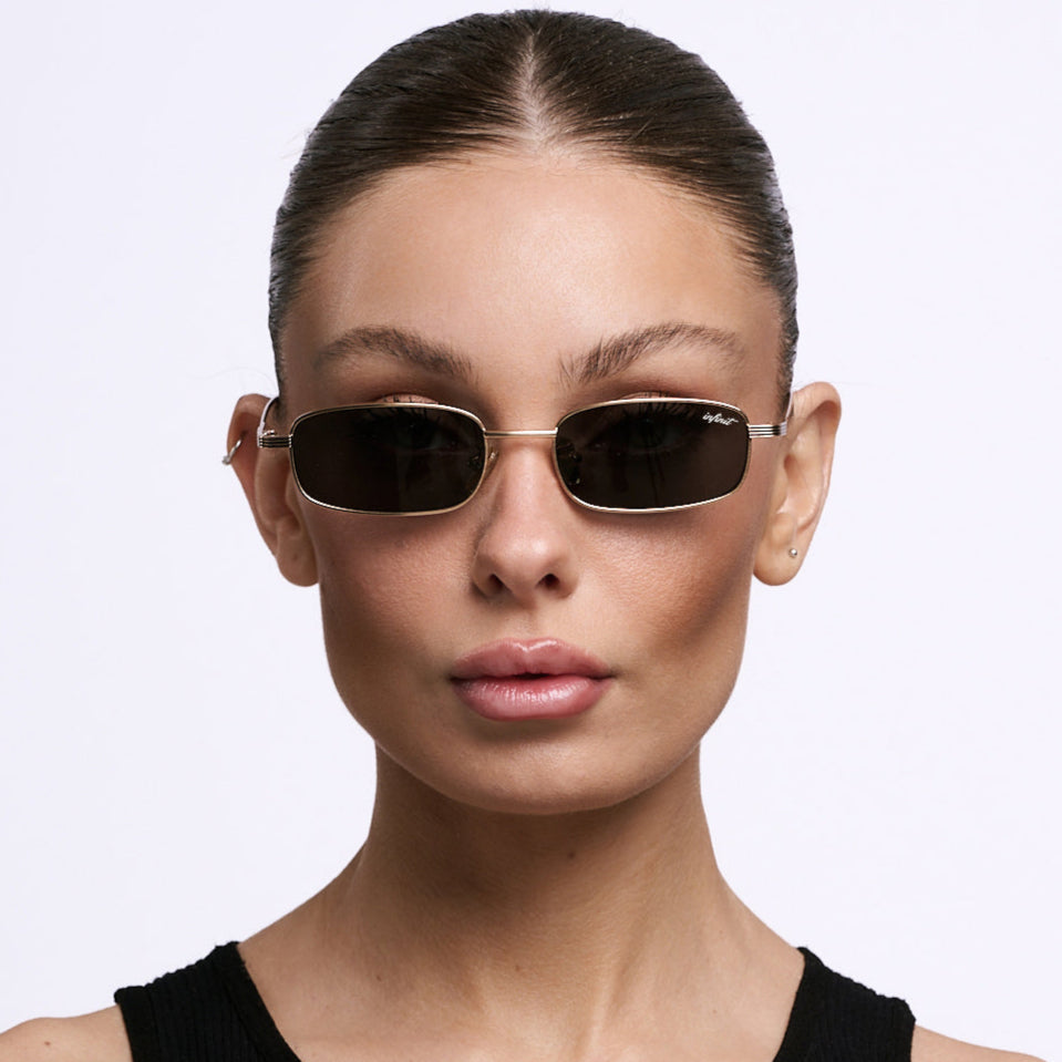 ÓCULOS DE SOL Bari - Dourado Rosa - Lente Cinza