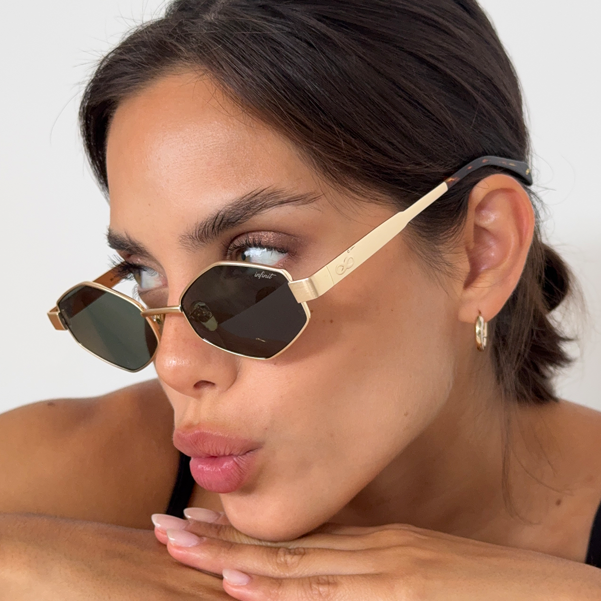 Óculos de sol Belice - Ouro - Lente Verde