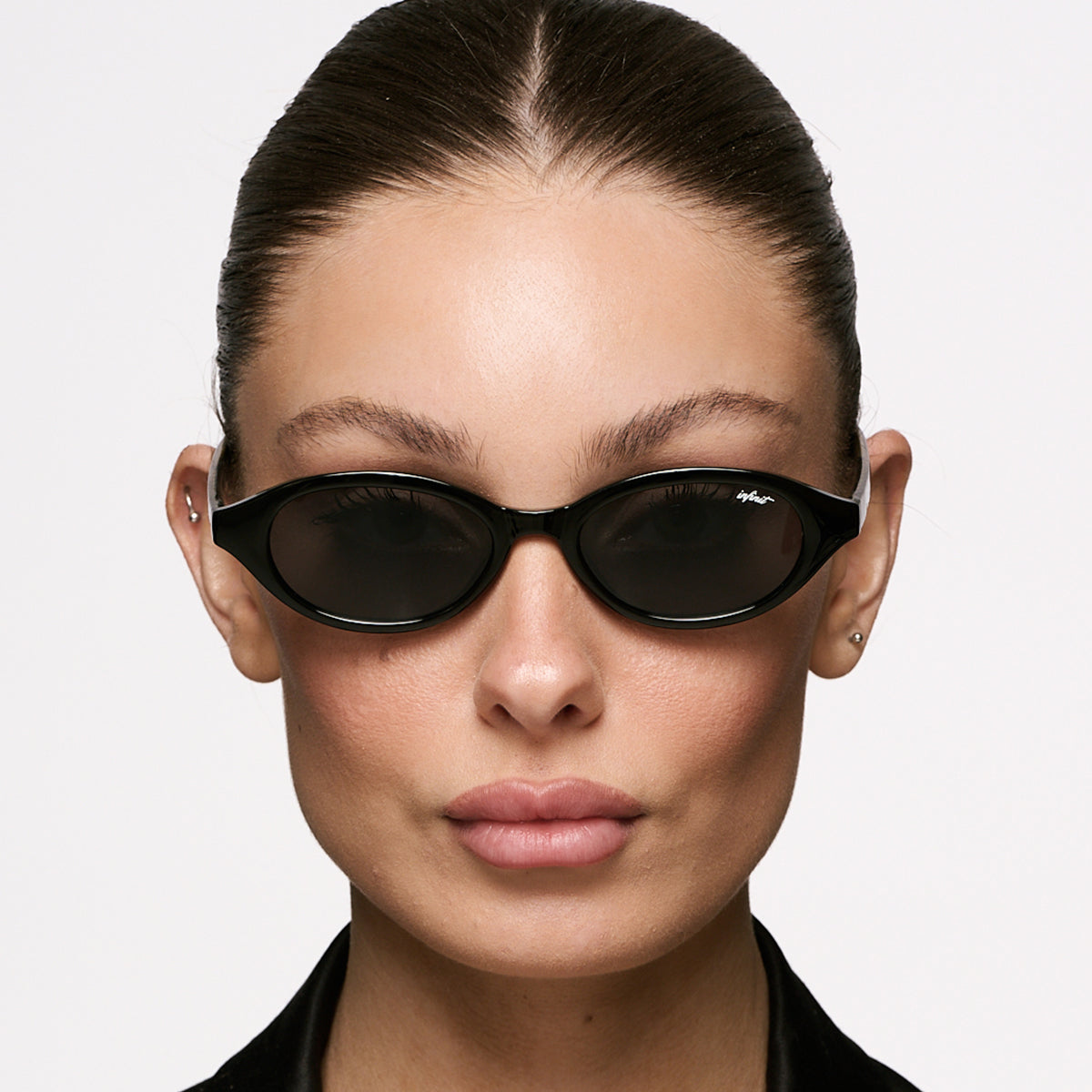 ÓCULOS DE SOL Brigitte - Preto Brilhante - Lente Cinza