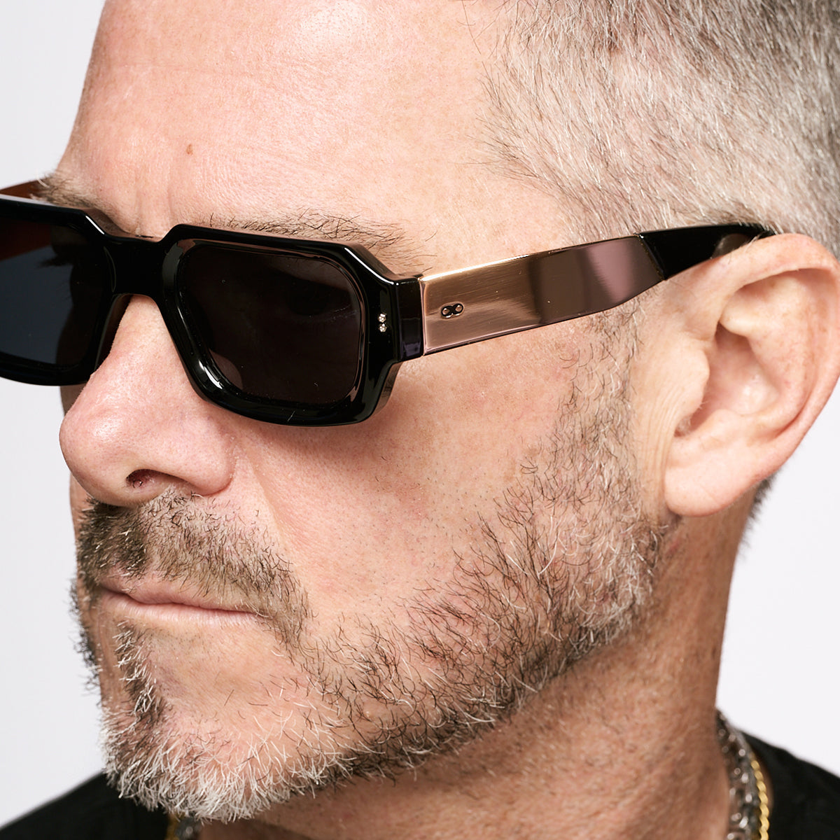 ÓCULOS DE SOL Bronx - Preto Brilhante Metal - Lente Cinza