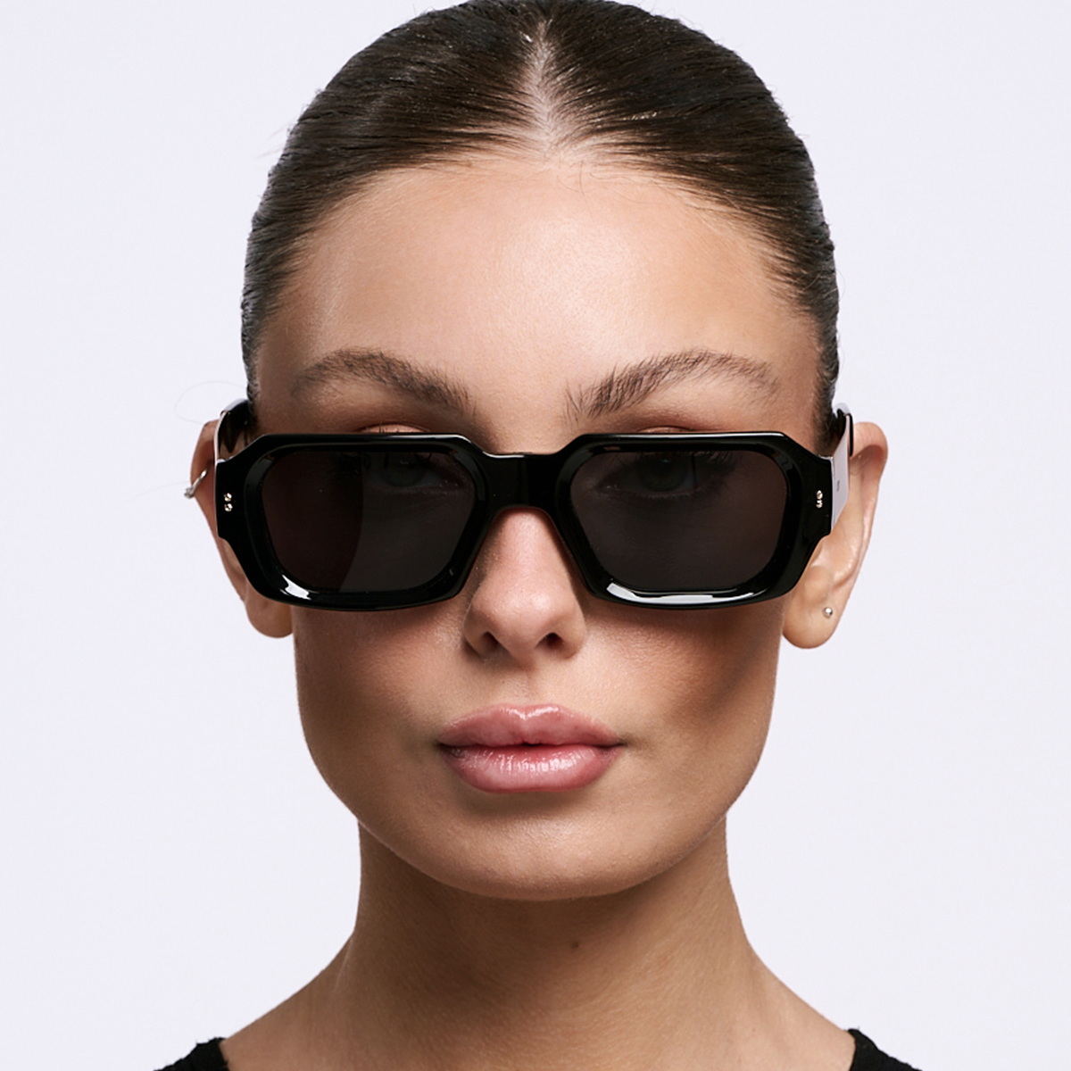 ÓCULOS DE SOL Bronx - Preto Brilhante Metal - Lente Cinza