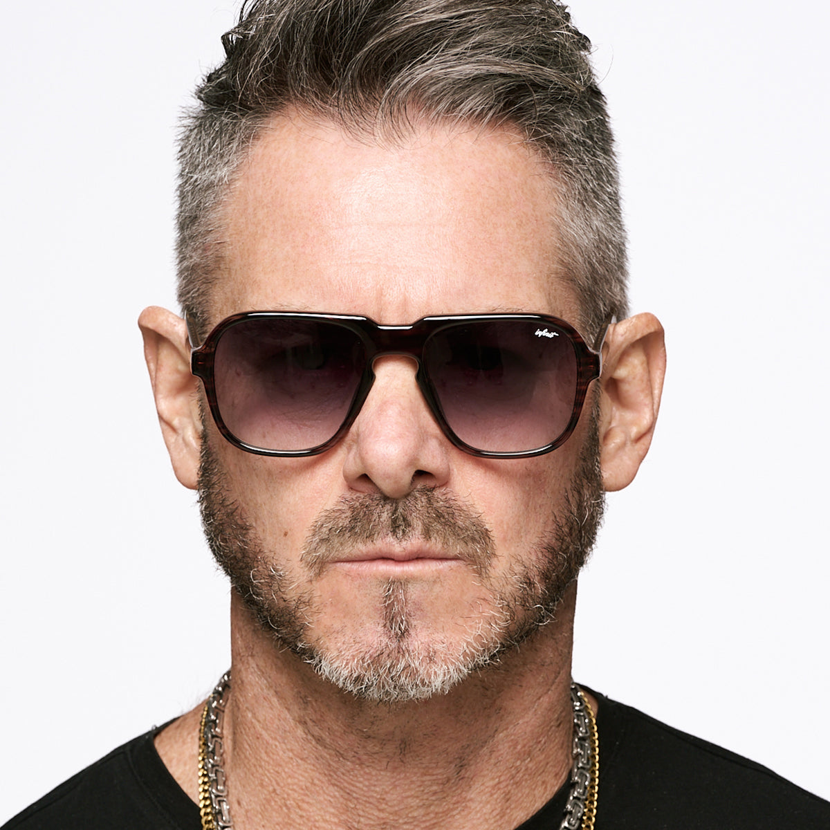 ÓCULOS DE SOL Burdeos - Havana Wood - Lente Cinza Degradada