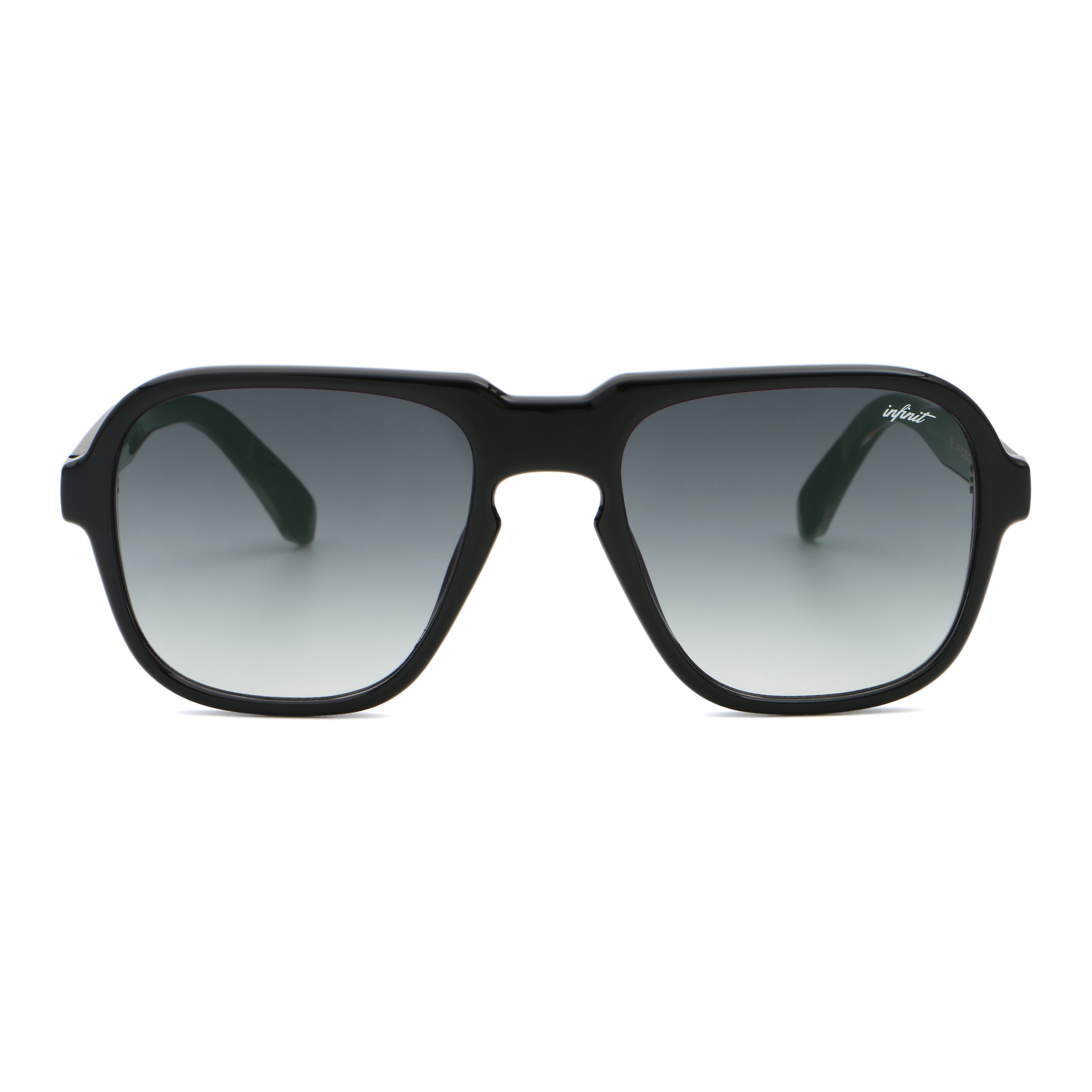 ÓCULOS DE SOL Burdeos - Preto Brilhante - Lente Cinza Degradada