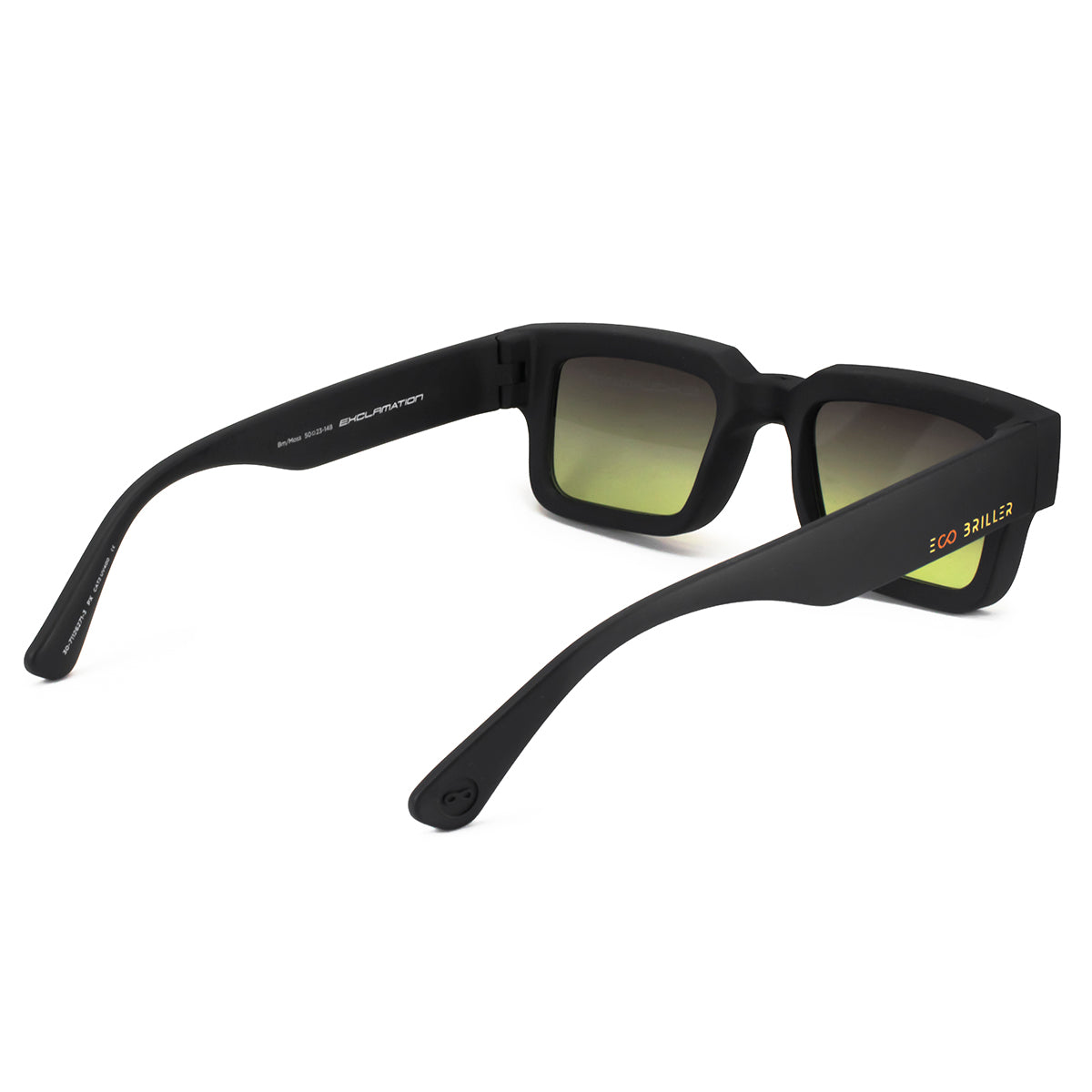 ÓCULOS DE SOL EXCLAMATION - PRETO FOSCO - LENTE VERDE MUSGO ECO SUSTENTÁVEL