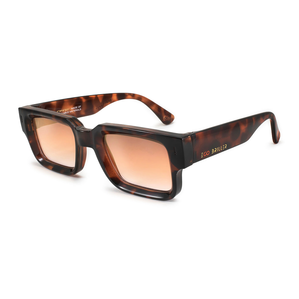 Óculos de sol Exclamation - Havana - Lente laranja ouro eco sustentável