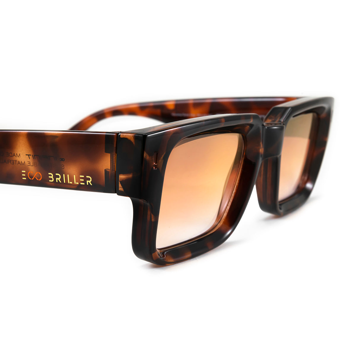 Óculos de sol Exclamation - Havana - Lente laranja ouro eco sustentável